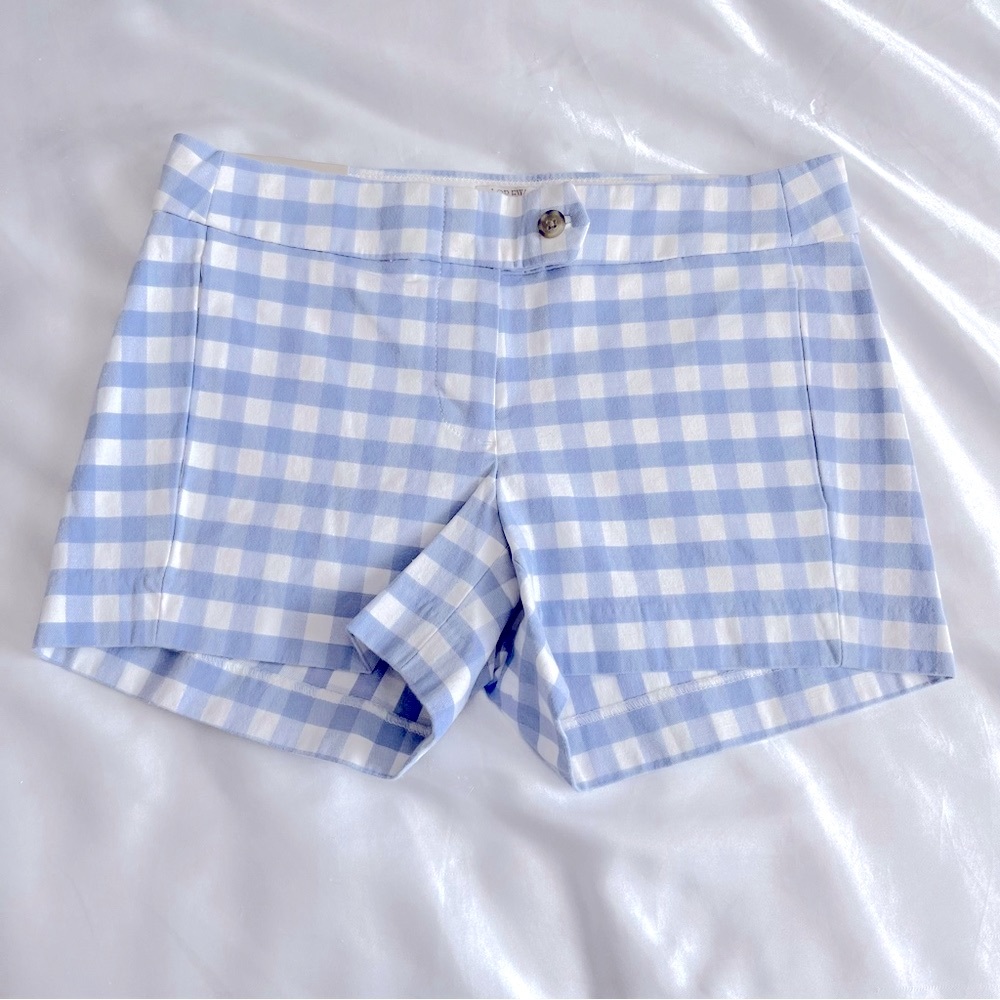 J. Crew Stretch Chino light blue plaid shorts, size 00